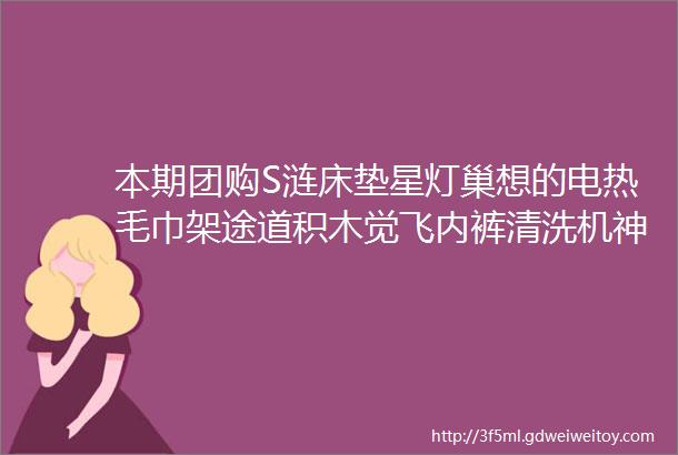 本期团购S涟床垫星灯巢想的电热毛巾架途道积木觉飞内裤清洗机神田雪平锅海岛棉四件套