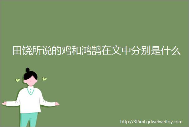 田饶所说的鸡和鸿鹄在文中分别是什么