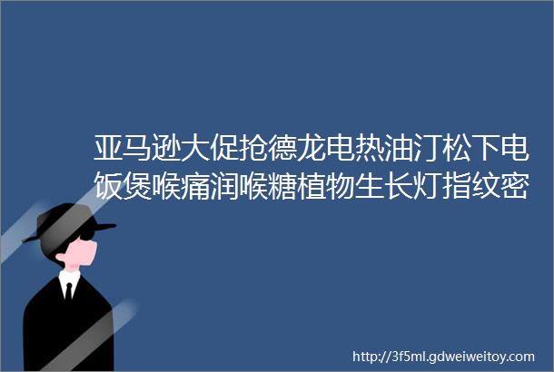 亚马逊大促抢德龙电热油汀松下电饭煲喉痛润喉糖植物生长灯指纹密码门锁