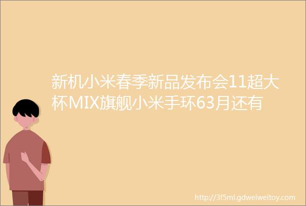 新机小米春季新品发布会11超大杯MIX旗舰小米手环63月还有一堆新机发布